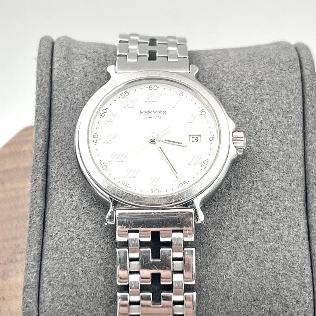 希少✨　エルメス　キャリック　シルバー　レディース　Hベルト　ホワイト　ローマ