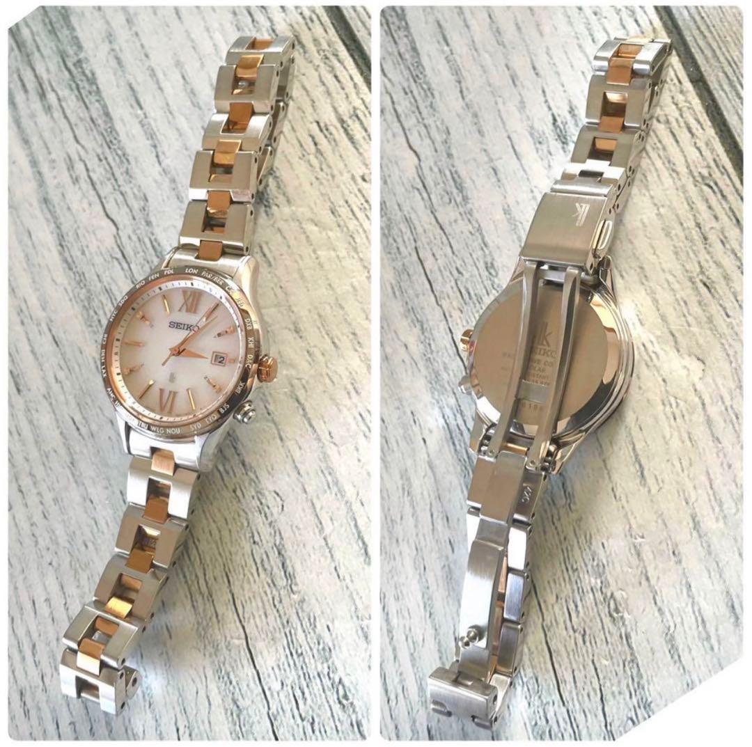 【美品】SEIKO ルキア 腕時計 1B35-0AB0 電波ソーラー コンビ