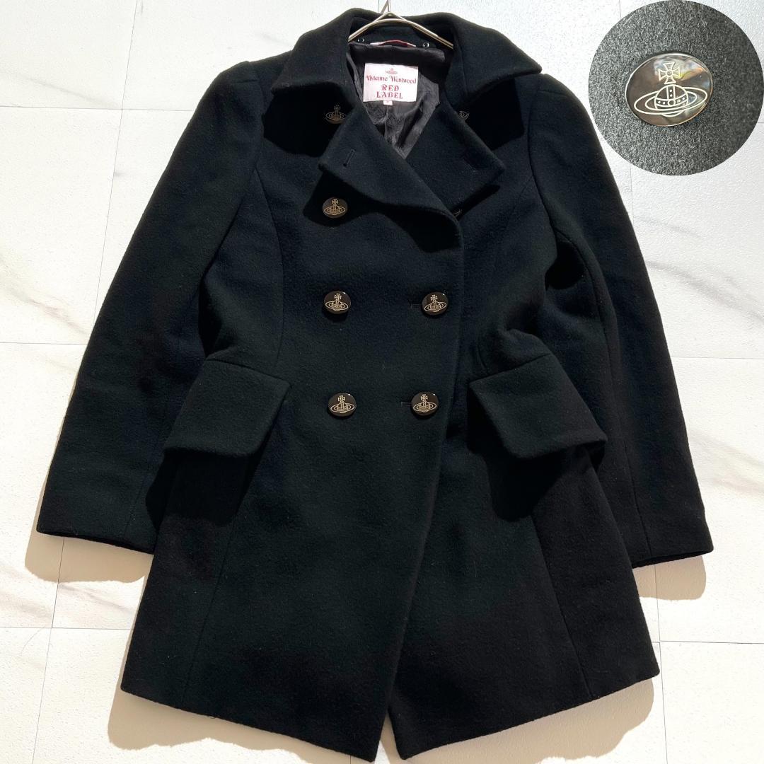 希少00s　ヴィヴィアンウエストウッド　オーブボタン　Pコート　フレア裾　Y2K