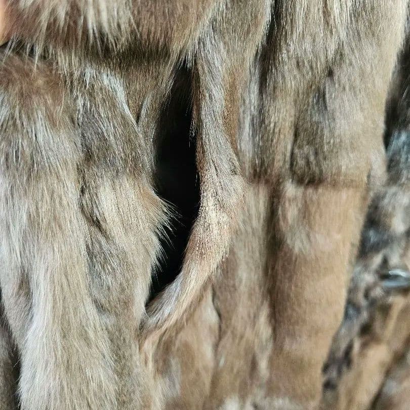 ロシアリス リバーシブル ファーコート ボタン付き 毛皮 ロングコート