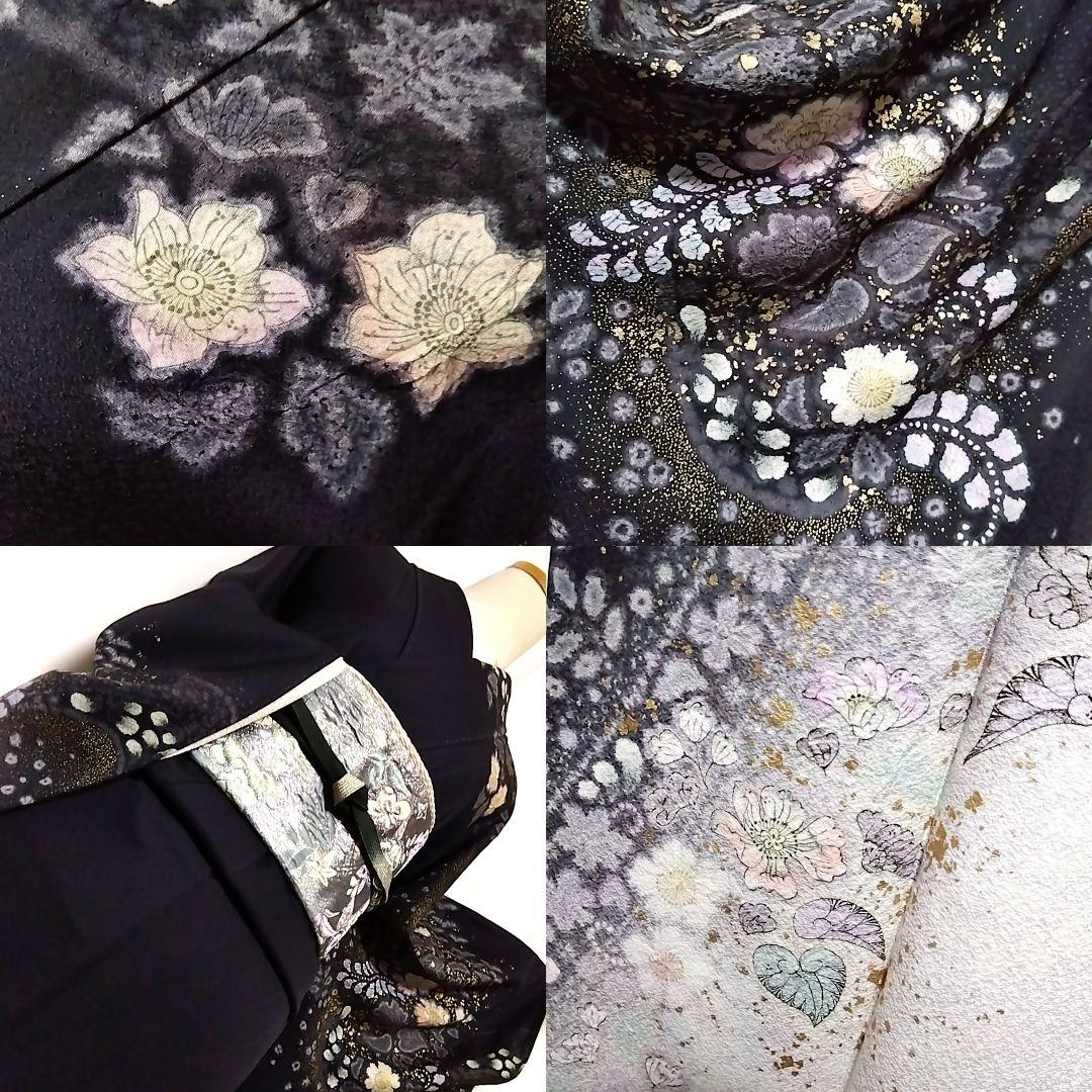 吉乃 一廉 セット 袋帯 絞り 訪問着 作家物 白黒 辻ヶ花 辻が花 落款