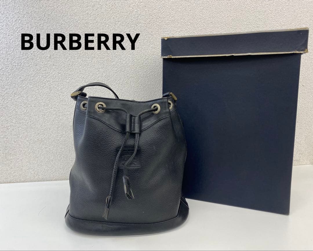 BURBERRY バーバリー 巾着バッグ ショルダーバッグ ブラック 箱付き