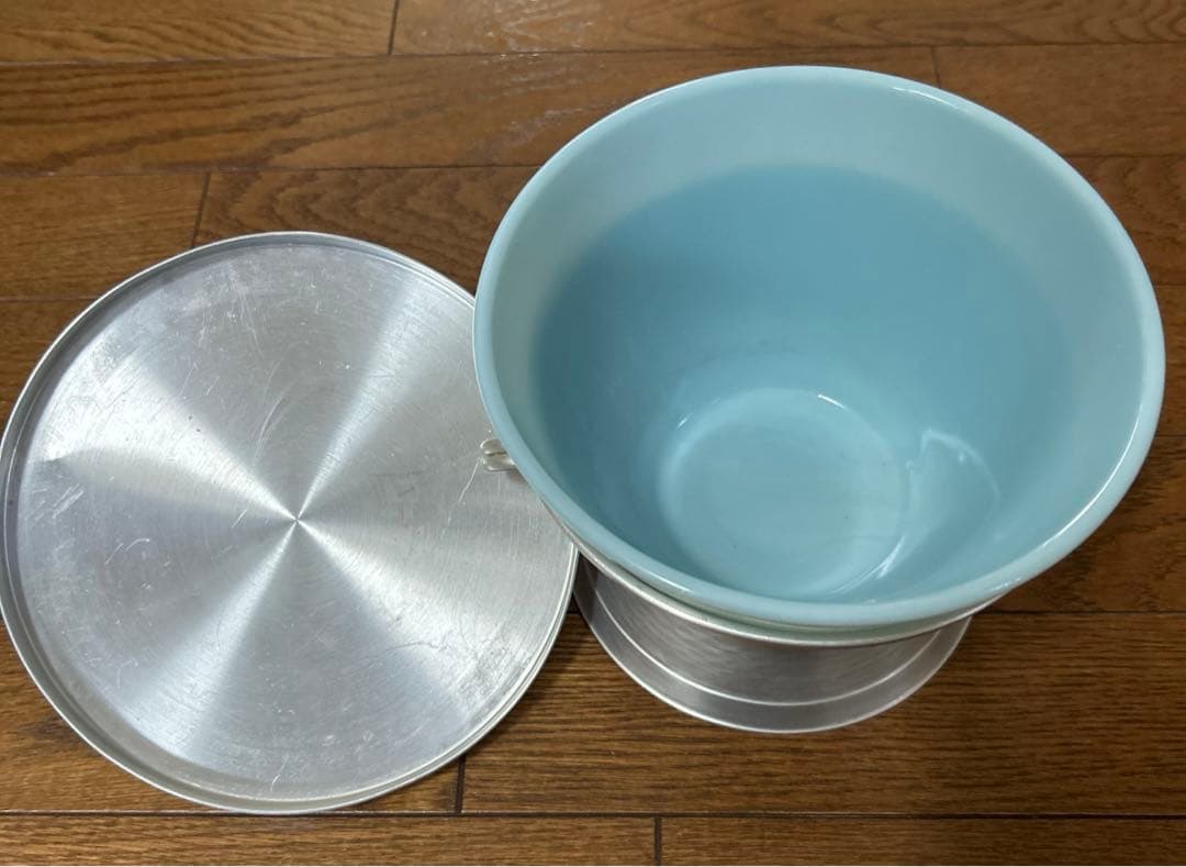 レア Fire King Turquoise Blue Ice Bucket