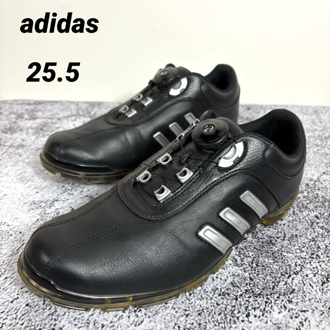 adidas ゴルフシューズ　メンズ　ダイヤル式　黒　アディダス　25.5