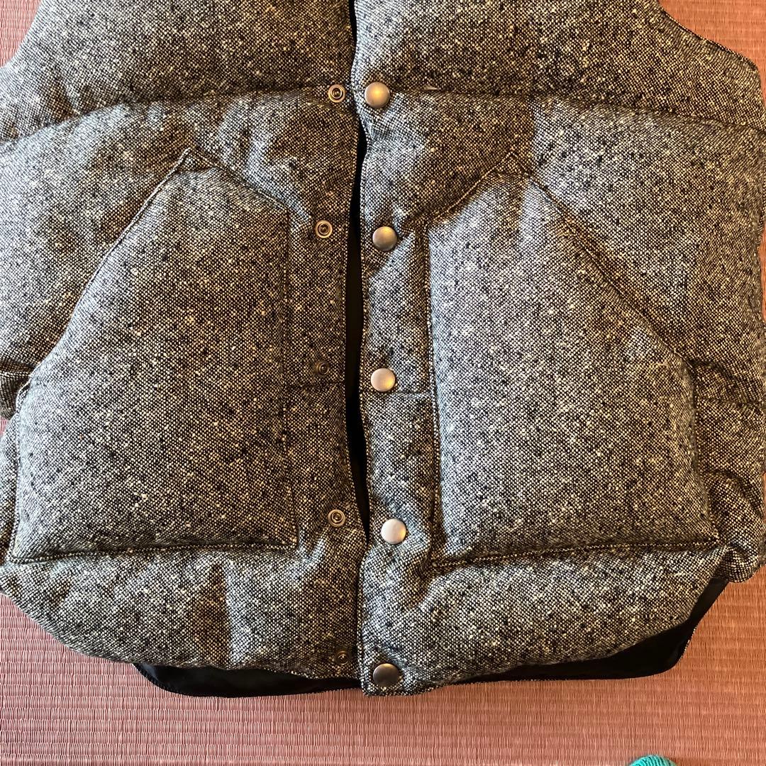 u*k様 ウール混合レザースタンドカラー ダウンベスト