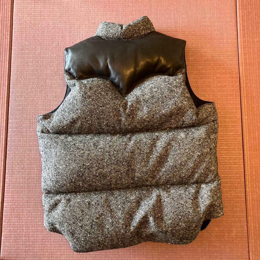 u*k様 ウール混合レザースタンドカラー ダウンベスト