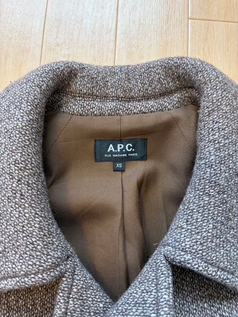 A.P.C. ダブルブレスト チェスターコート XS ブラウン