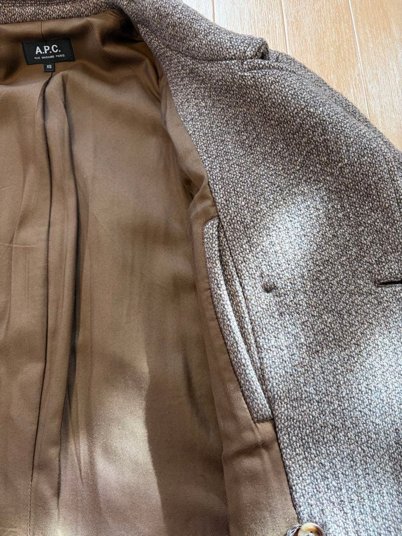 A.P.C. ダブルブレスト チェスターコート XS ブラウン