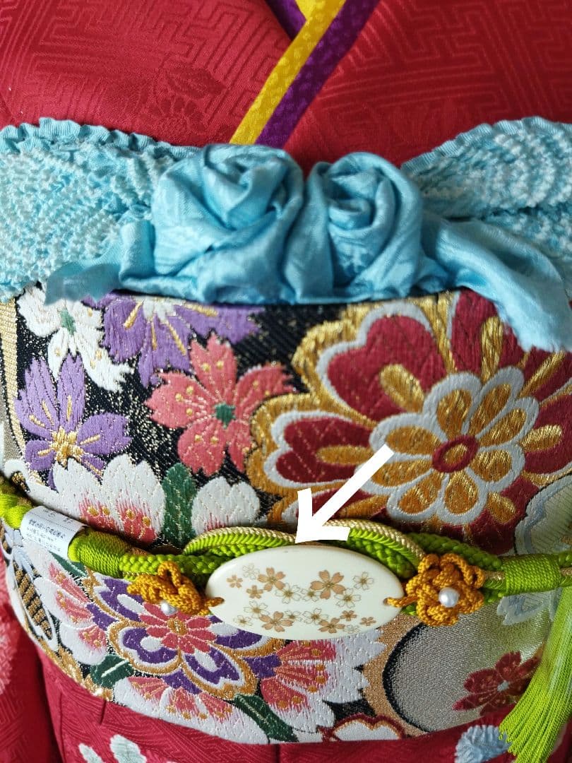 436.高級！！手仕事の花絞りと雪輪　振袖5点セット　正絹　フルセット　成人式