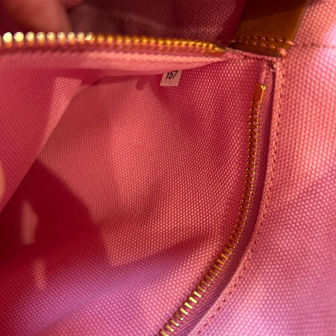 希少レア　PRADA カナパ　トートバッグ　プラダ　ピンクチェック　ゴールド金具