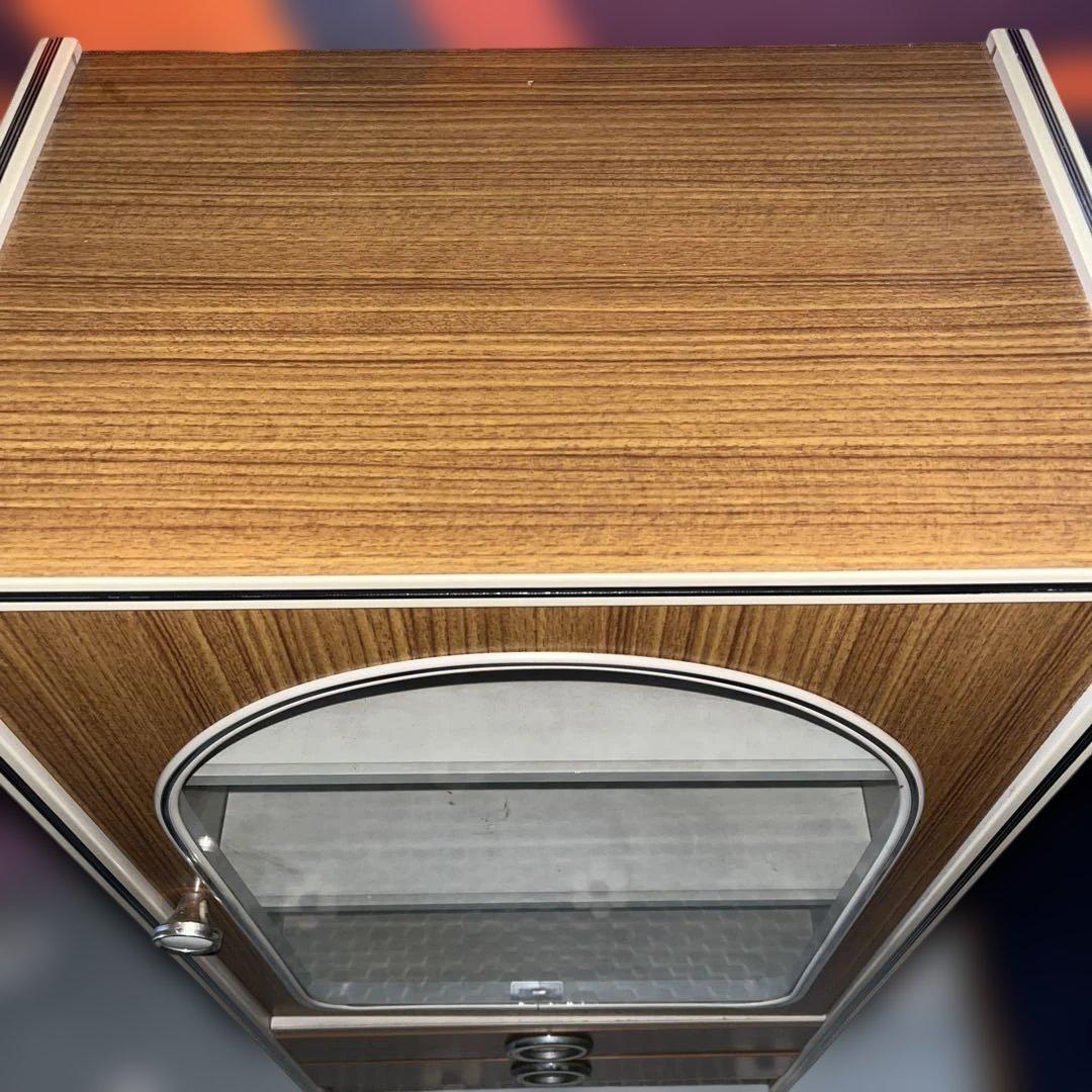 昭和レトロ 収納棚 食器棚 飾り棚 キャビネット ガラス戸 レトロポップ 当時物