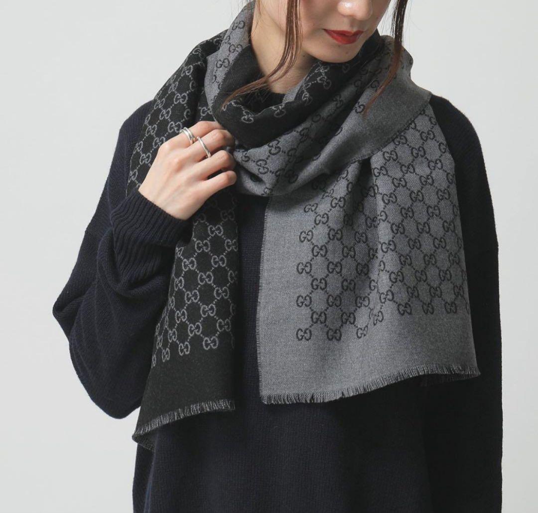 専用❤新品❤GUCCI マフラー ストール ショール スカーフ❤黒&グレー❤