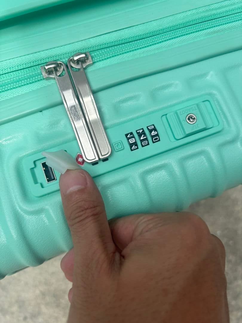 新品 М＆Sサイズ TSAロック付 多機能スーツケース ミントグリーン 2個