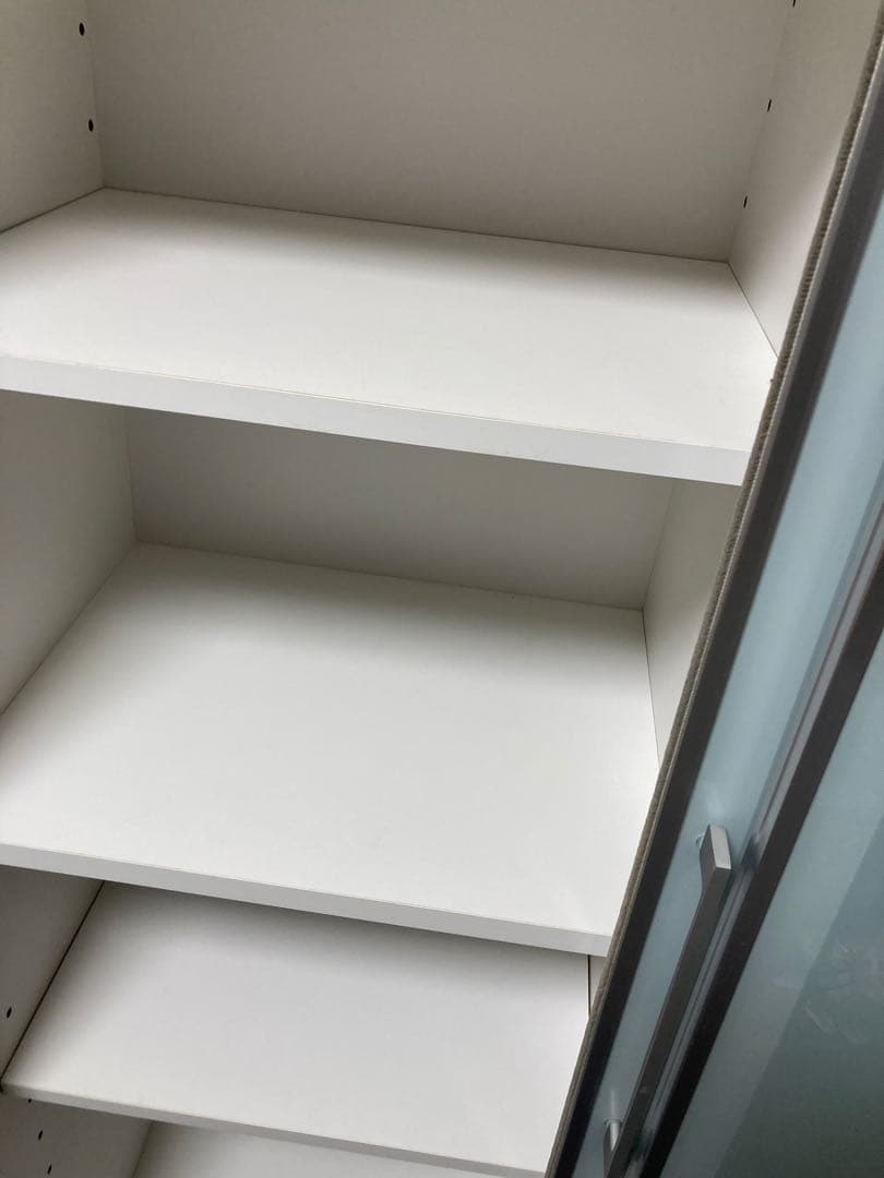 食器棚 日本製　引き戸　ミストガラス