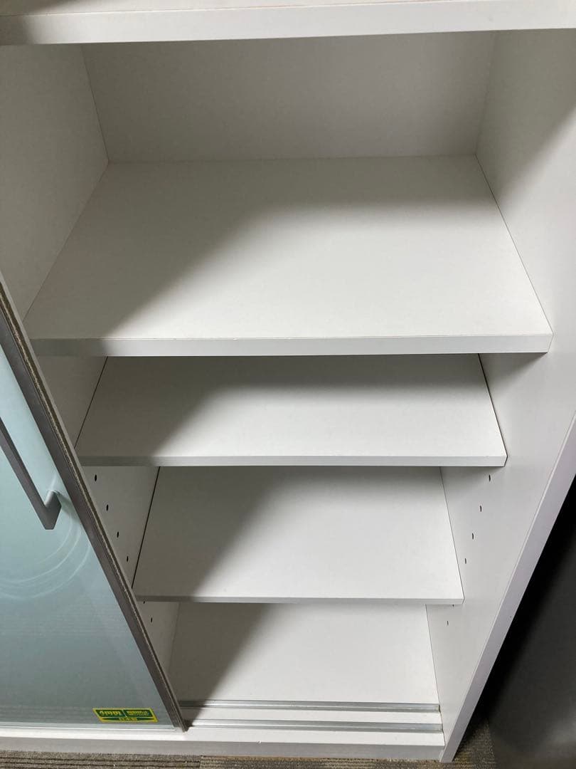 食器棚 日本製　引き戸　ミストガラス