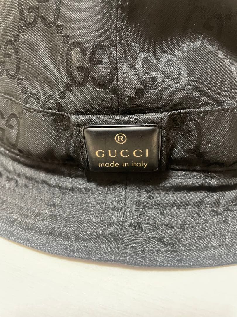 GUCCI ブラック GGパターン ハット