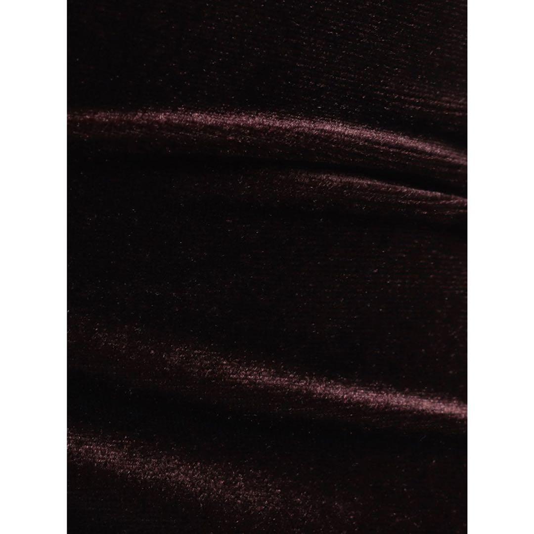 anuans サイドカットアウトベロアワンピース