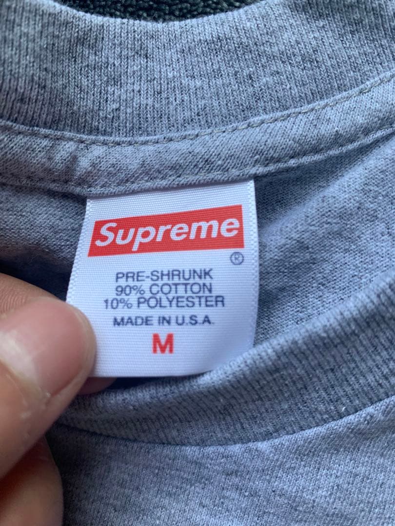 Supreme グレー ロンtTシャツ Mサイズ 2枚セット　無地バラ売り化!