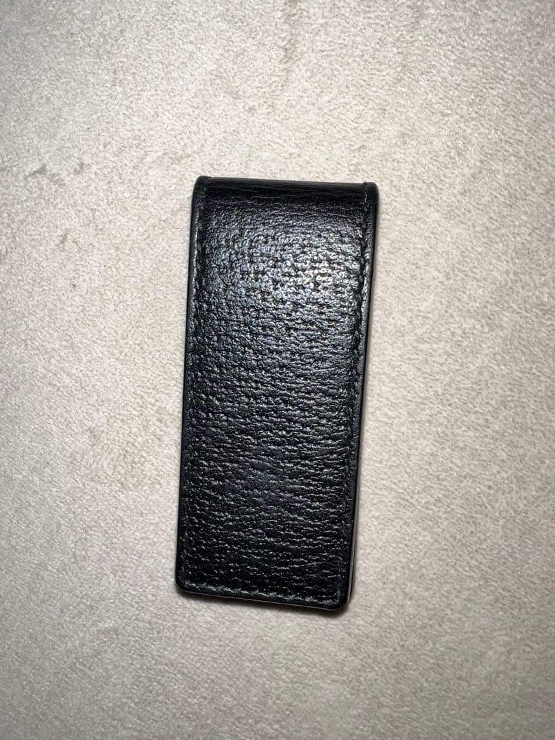 GUCCI　マネークリップ　マーモント　レザー 黒 ゴールドロゴ