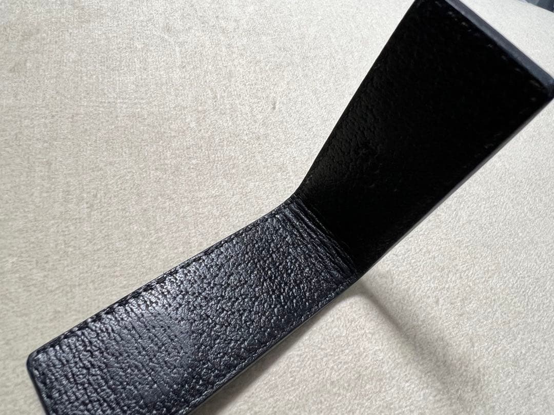 GUCCI　マネークリップ　マーモント　レザー 黒 ゴールドロゴ