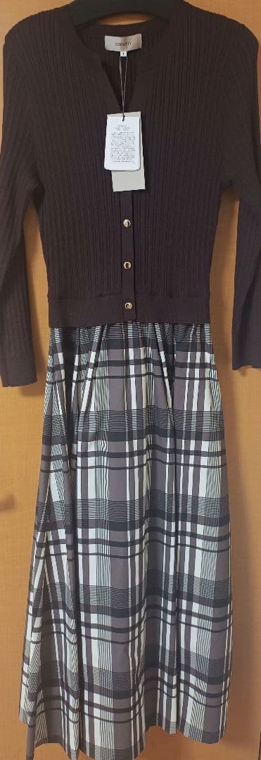 【新品】ジャスグリッティー　長袖チェックスカートドッキングワンピース