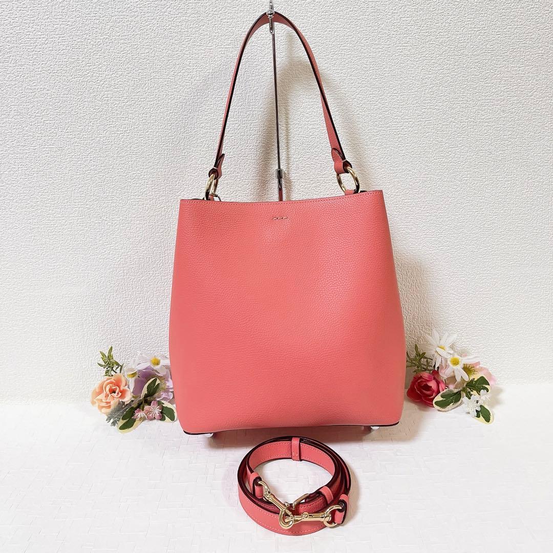 【美品】COACH コーチ ショルダーバッグ 2WAY ハンドバッグ チャーム付