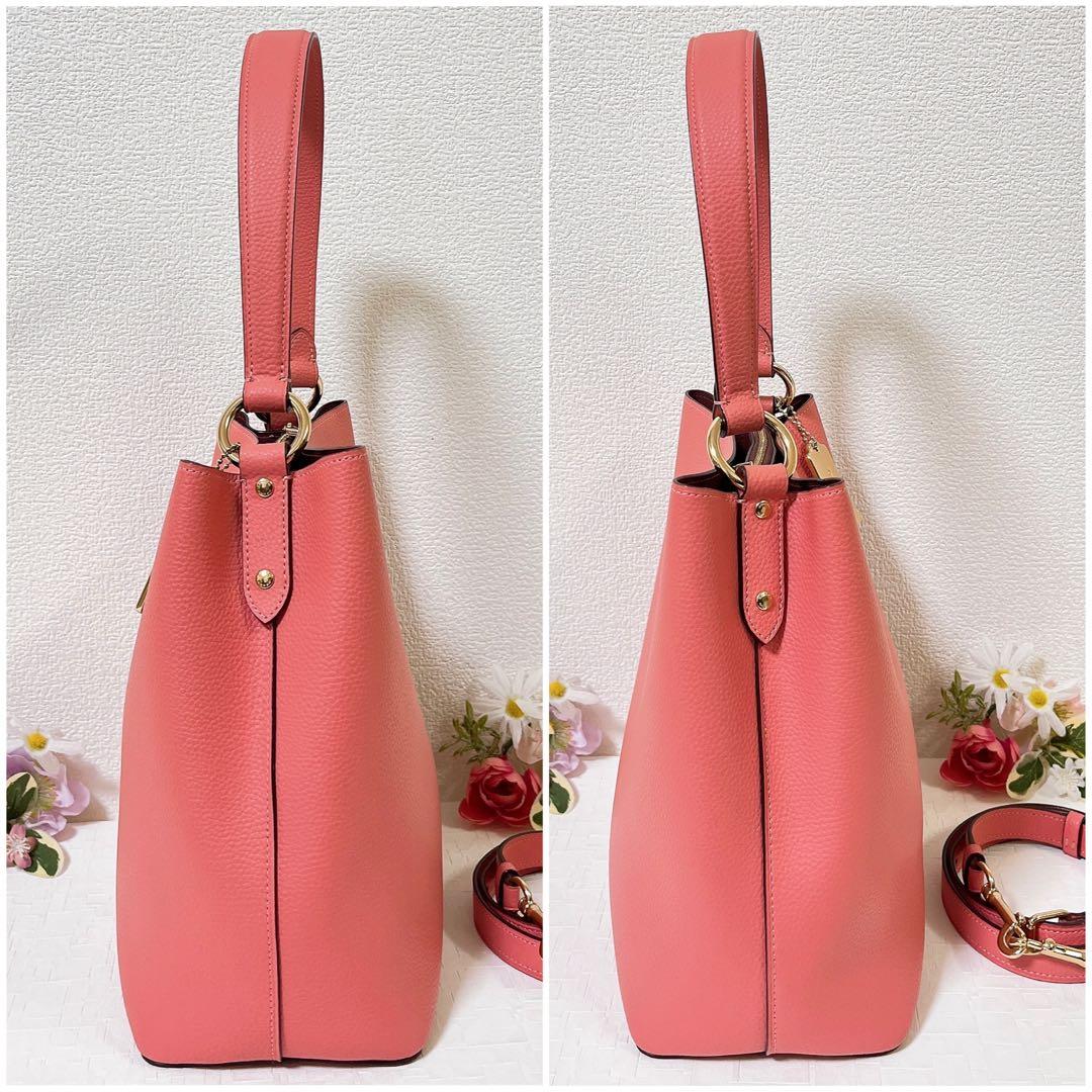 【美品】COACH コーチ ショルダーバッグ 2WAY ハンドバッグ チャーム付