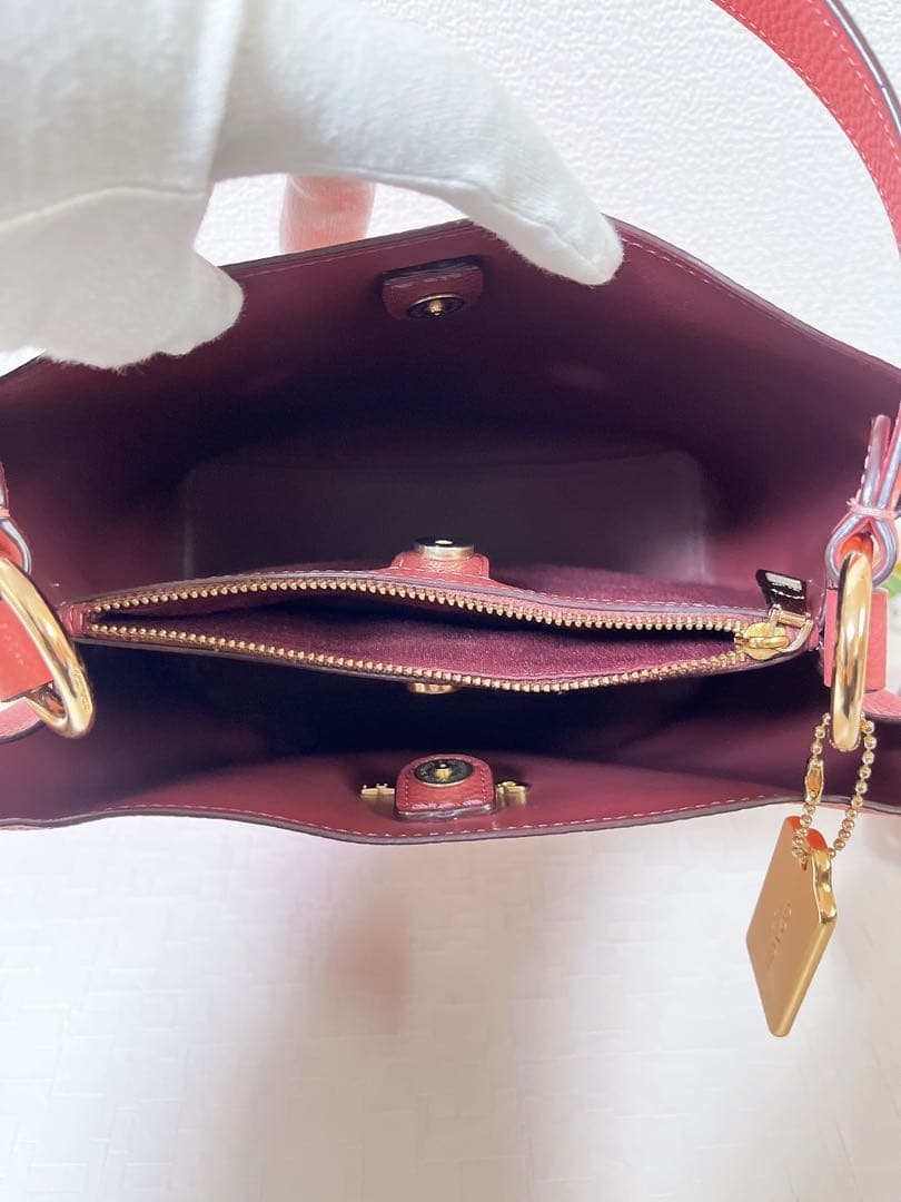 【美品】COACH コーチ ショルダーバッグ 2WAY ハンドバッグ チャーム付
