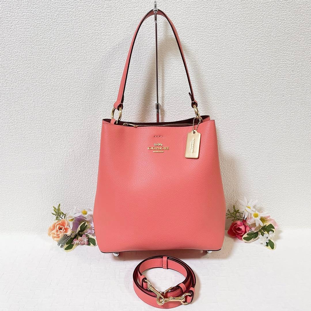 【美品】COACH コーチ ショルダーバッグ 2WAY ハンドバッグ チャーム付