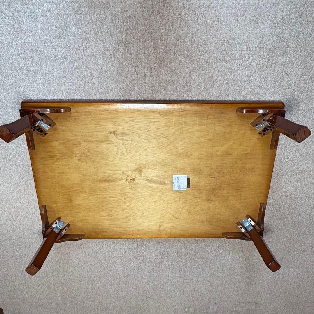 【新品】座卓 中田産業 演漆 天然木化粧合板 120×75×32江別近郊引取り可