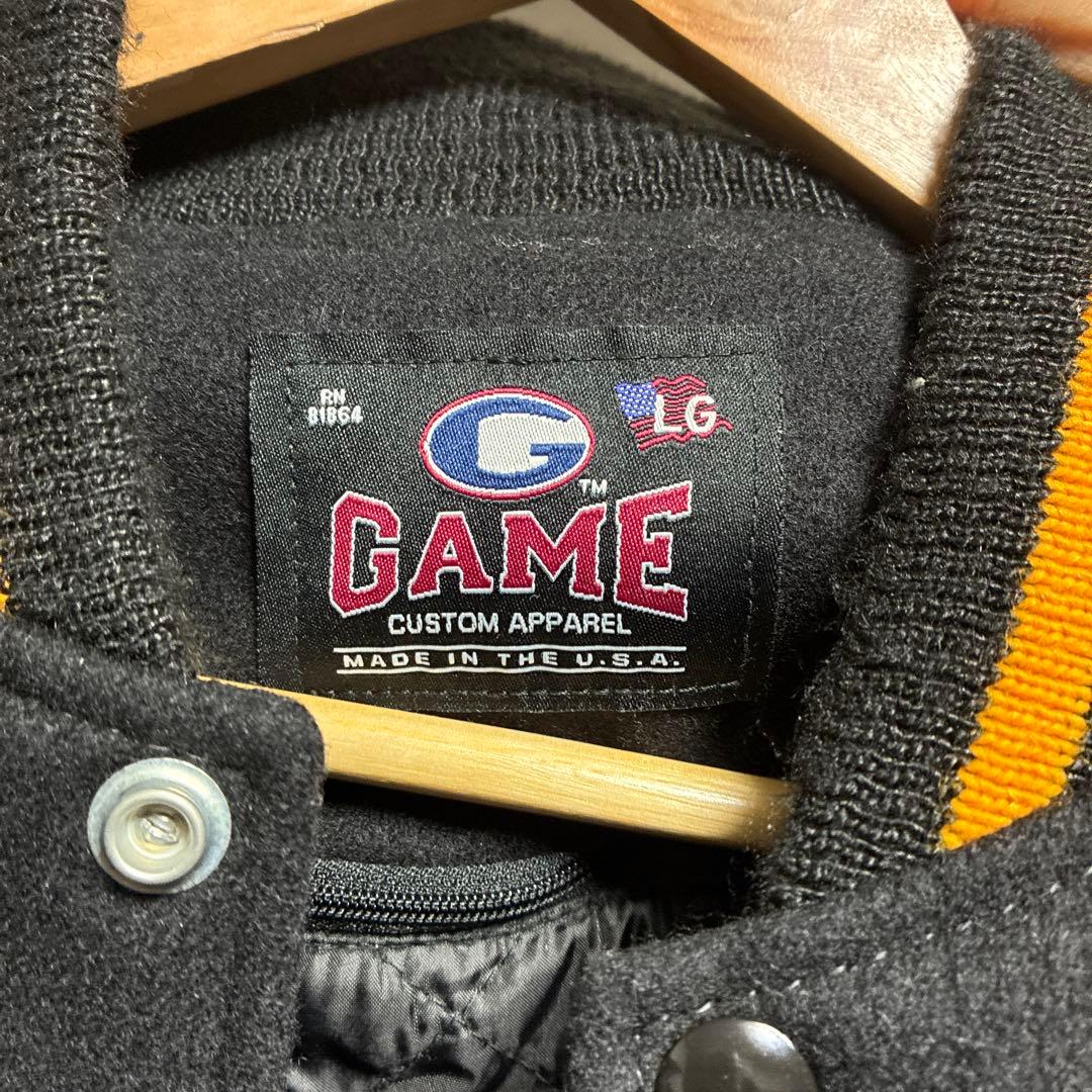 Game sportswear スタジャン レザー袖 Lサイズ