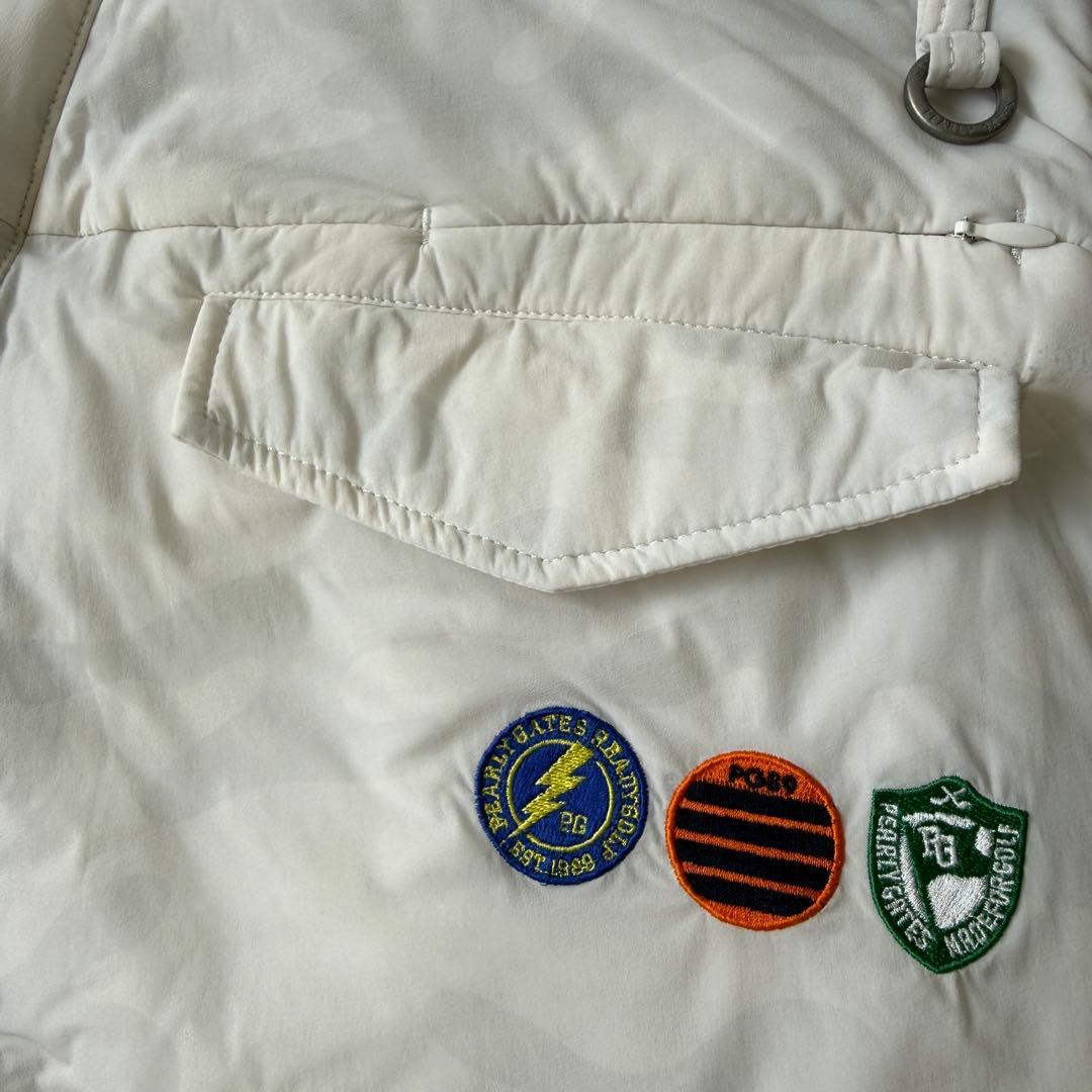 防寒　蓄熱　裏地付き　パーリーゲイツ　パンツ　迷彩　白　M〜L相当　暖パン　4