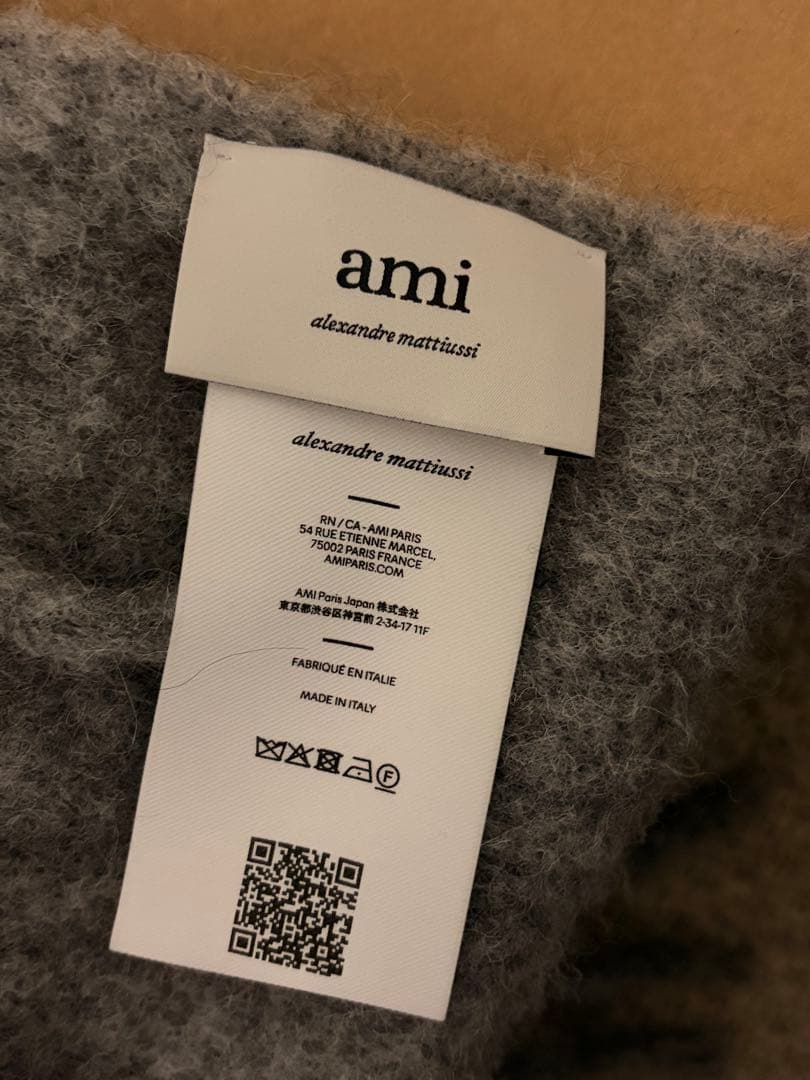 ami paris アルパカマフラー グレー2025AW