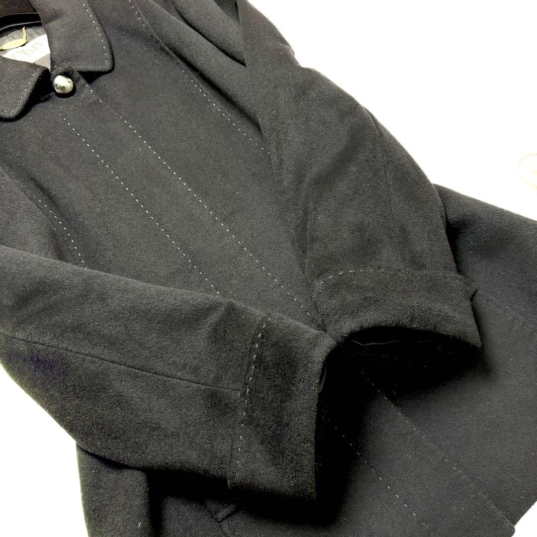 BALMAIN バルマン　カシミヤ100% ピーコート　黒　大きいサイズ