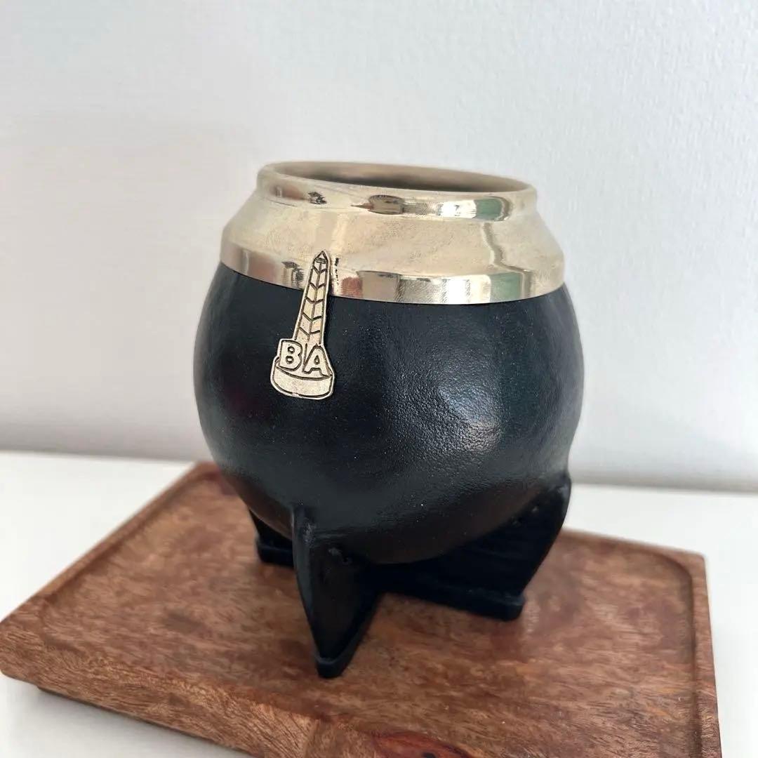 アルゼンチン製 高級マテ茶／本革 × アルパカ装飾