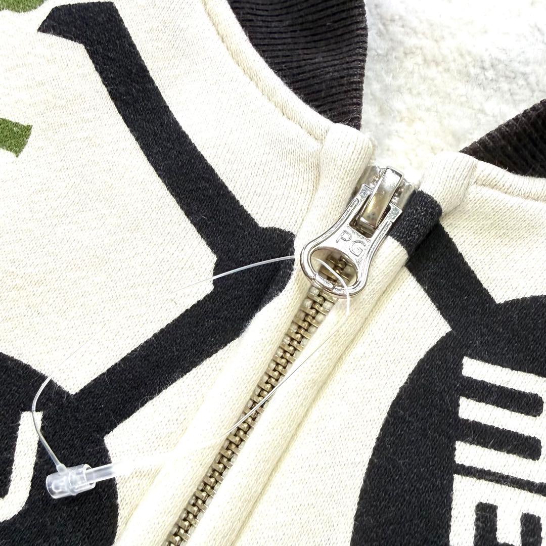 PEARLY GATES 総柄 裏起毛 ダブルジップ 日本製 ゴルフジャケットL