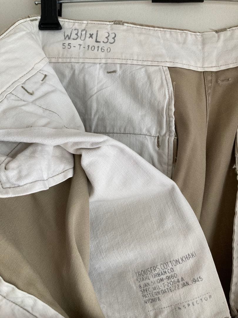 50s M-45　チノパンツ　US ARMY 45カーキ　ビンテージ