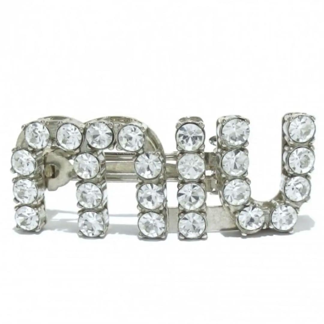 美品　MiuMiu クリスタルヘアクリップ　バレッタ ヘアアクセ　正規品保証