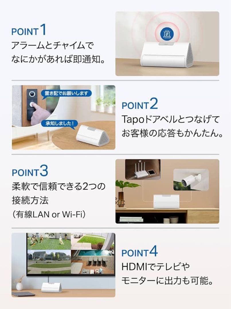 Tapo スマートホーム ベース 16GB ローカルストレージ AI H500