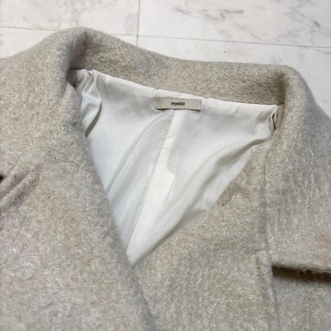 mystic シャギーミドルコート　アイボリー　サイズ2