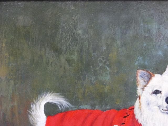 Ichikawa（市川）　直筆サイン『チャコとミニ』油彩 15号 0310O