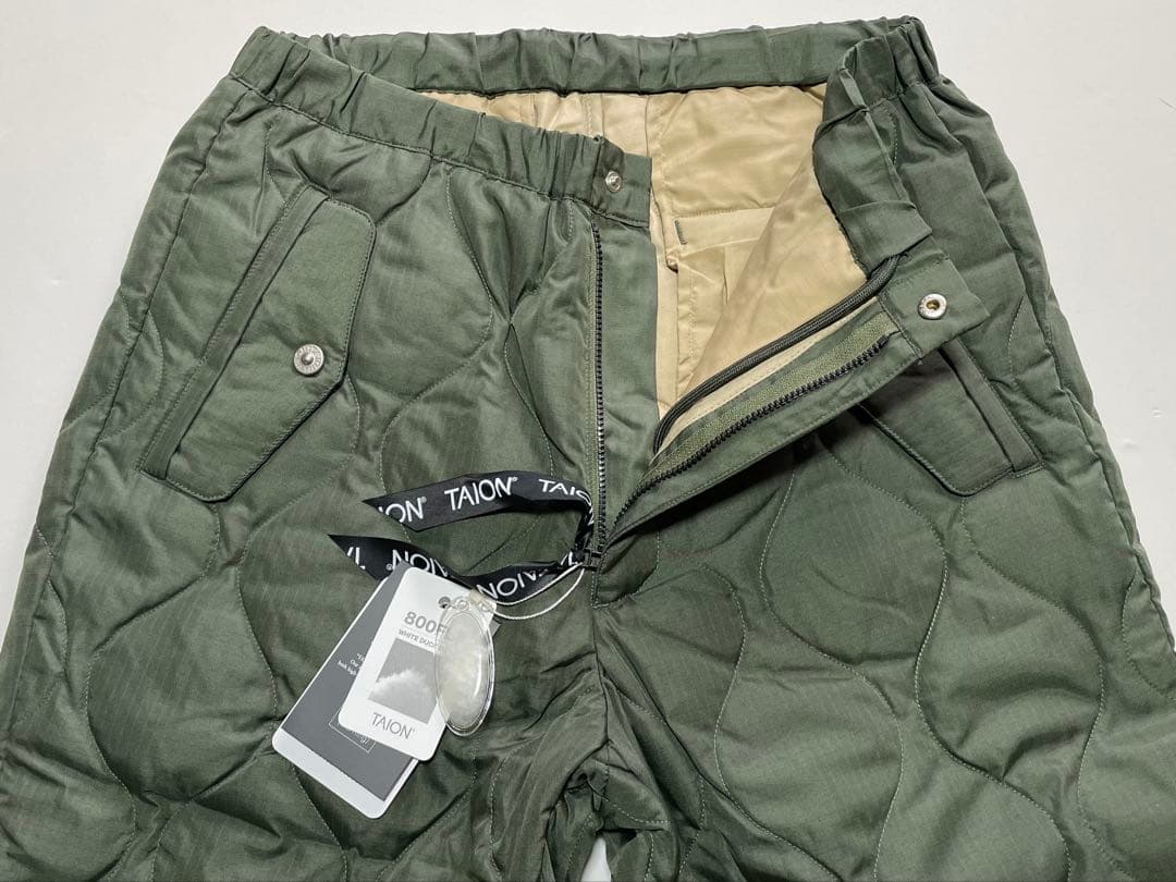 【タグ付き新品】TAION タイオン ミリタリー キルティング ダウンパンツ S