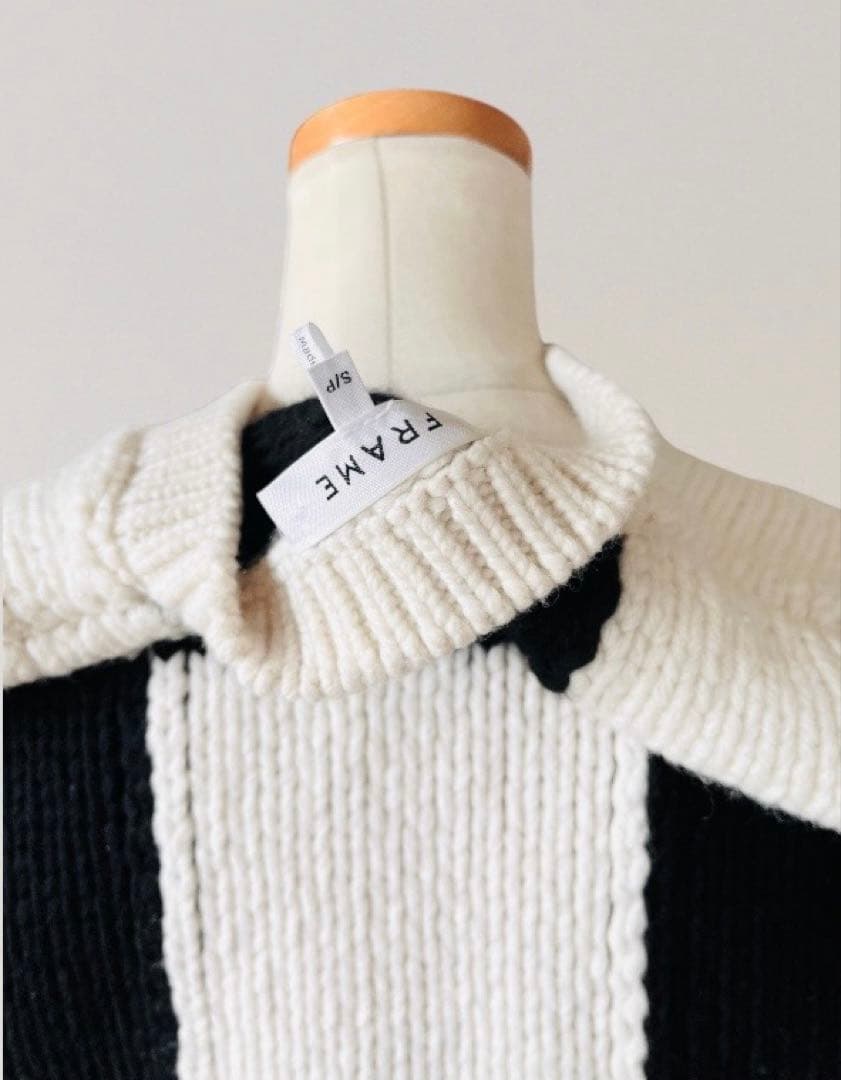 FRAME DENIM 定価6万 市松 チェック ニ　ット ベスト S