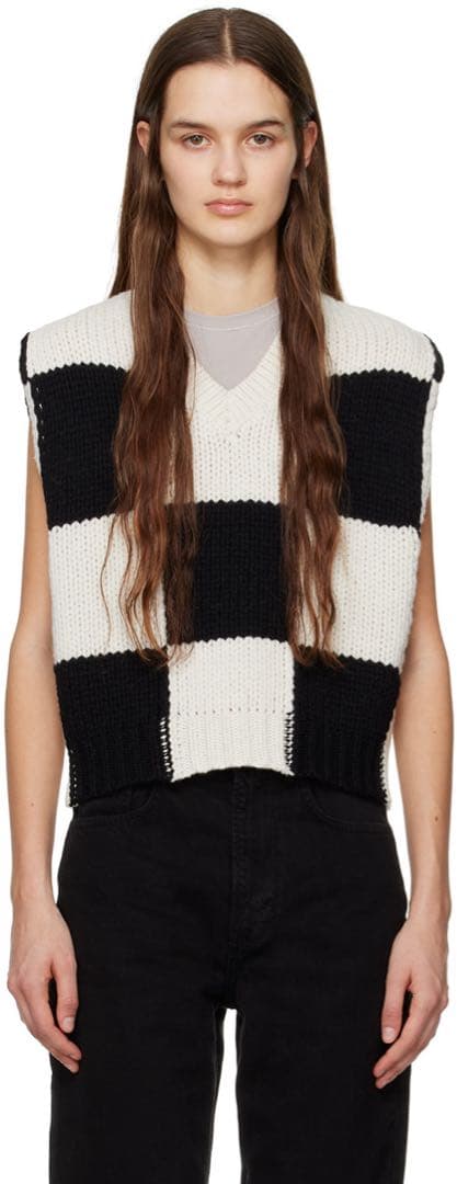 FRAME DENIM 定価6万 市松 チェック ニ　ット ベスト S