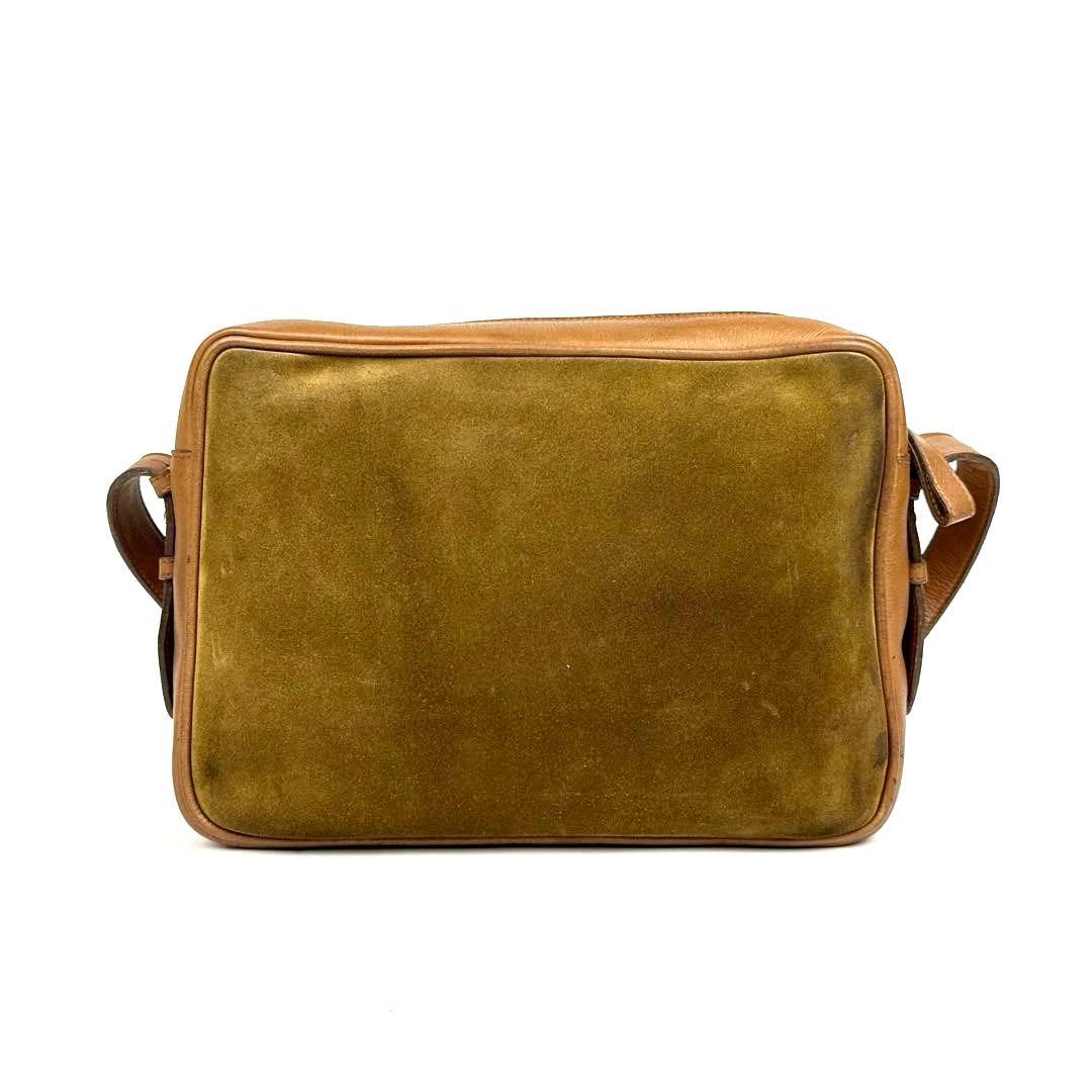 【美品】グッチ　ショルダーバッグ　シェリーライン　スエード　レザー　ブラウン