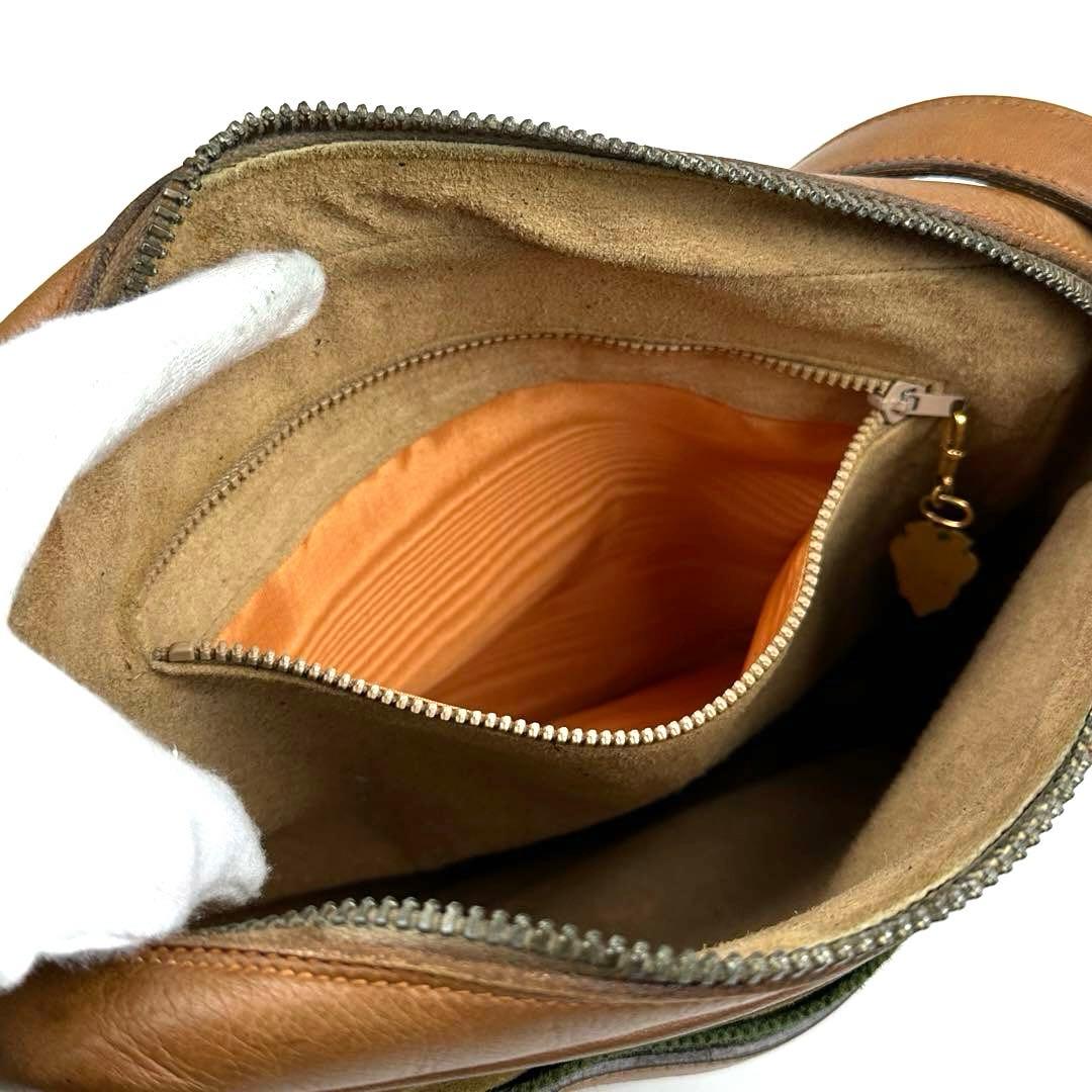 【美品】グッチ　ショルダーバッグ　シェリーライン　スエード　レザー　ブラウン