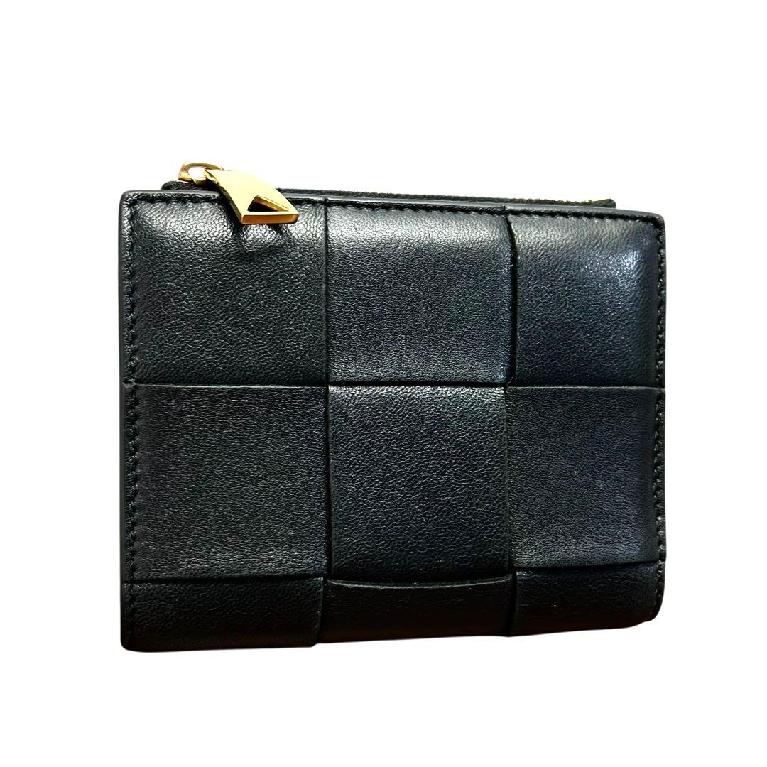 美品　ボッテガヴェネタ 二つ折り財布　カセット イントレチャート　RFID搭載