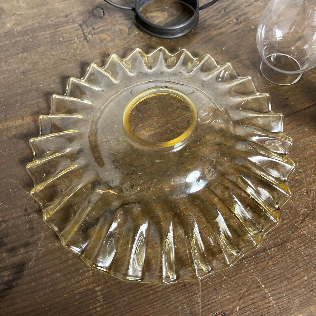 古雑貨◾️北一硝子 縁波ガラスシェード オイルランプ ランタン ライト 照明