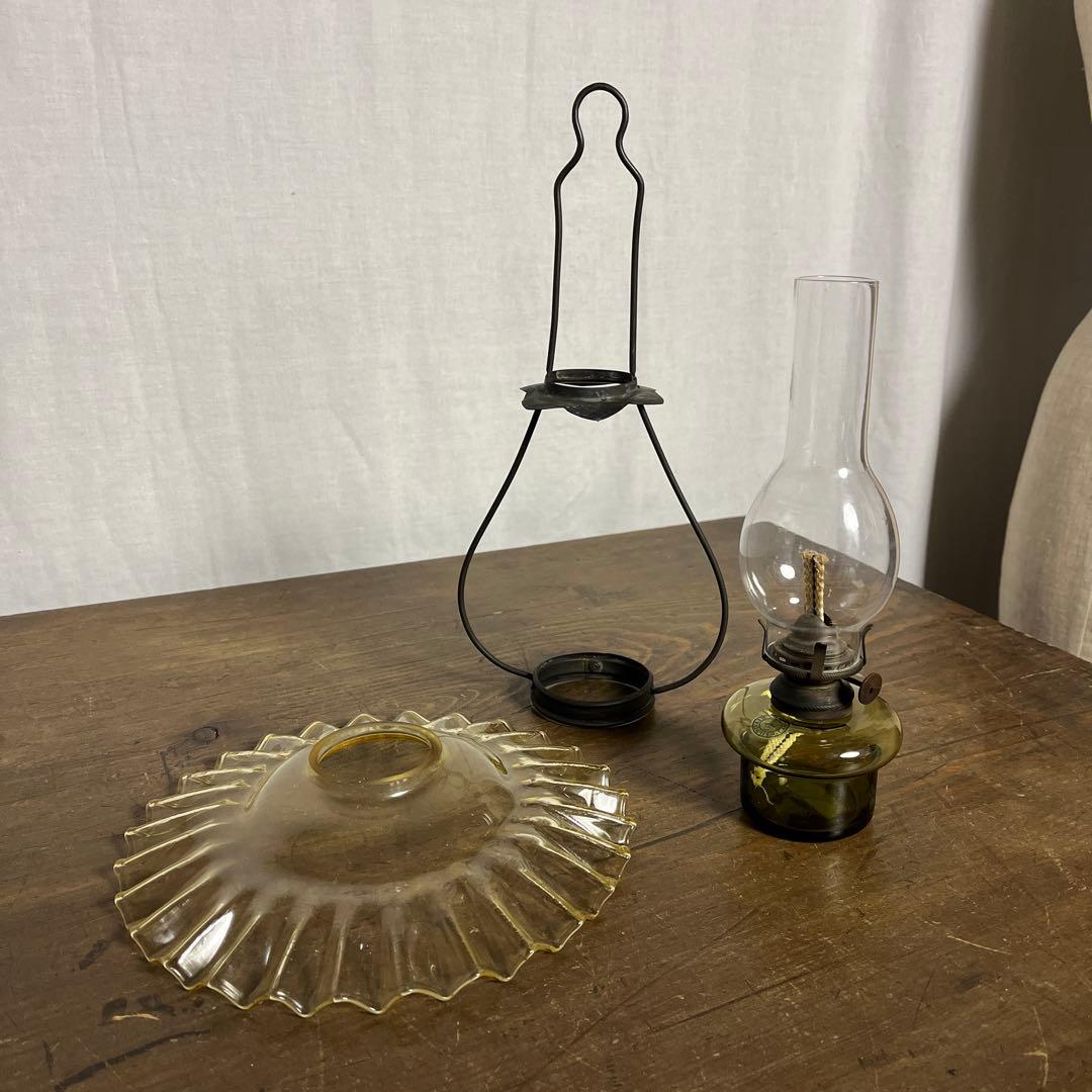 古雑貨◾️北一硝子 縁波ガラスシェード オイルランプ ランタン ライト 照明