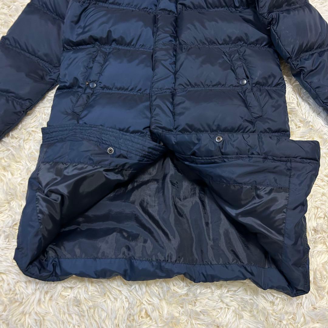 未使用級NIKE ナイキ ロングダウンコート ベンチコート S ネイビー　刺繍